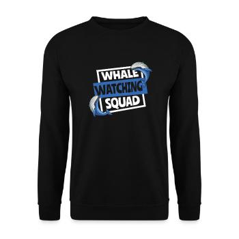 Équipe d'observation des baleines Béluga bleu Cétacé Baleine - Sweat-shirt Unisexe - noir - Devant - Alina (178cm) & Michal (187cm)