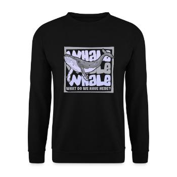 Was haben wir hier Blauer Beluga-Cachalot-Wal - Unisex Pullover - Schwarz - Vorne - Alina (178cm) & Michal (187cm)