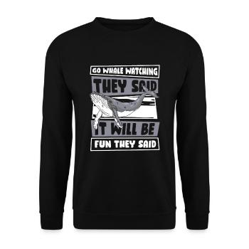 Ce sera amusant qu’ils aient dit béluga bleu cétacé - Sweat-shirt Unisexe - noir - Devant - Alina (178cm) & Michal (187cm)