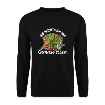 Mir reichts ich geh Gemüse essen Plant-Based - Sweat-shirt Unisexe - noir - Devant - Alina (178cm) & Michal (187cm)
