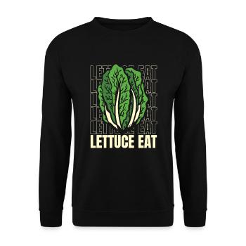 Lettuce Eat Vegan Vegans Plant-Based Vegetarian - Unisex Sweatshirt - black - Front - Alina (178cm) & Michal (187cm)
