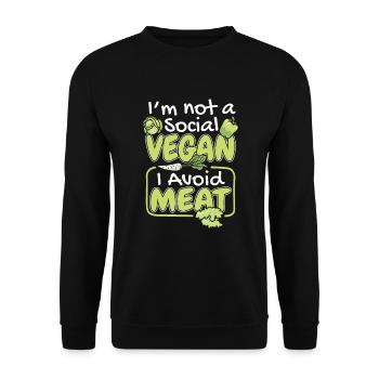 Je ne suis pas un végétalien social végétalien à base de plantes - Sweat-shirt Unisexe - noir - Devant - Alina (178cm) & Michal (187cm)
