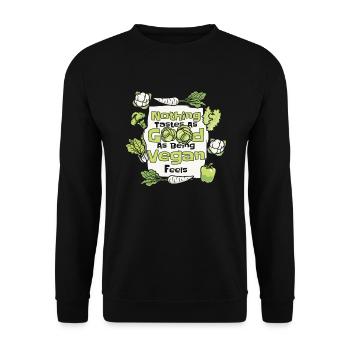 Rien n’a aussi bon goût qu’être végétalien se sent végétalien - Sweat-shirt Unisexe - noir - Devant - Alina (178cm) & Michal (187cm)