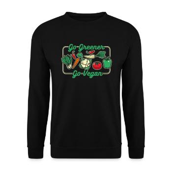 Go Greener Go Vegan Vegan Vegan Végétalien à base de plantes - Sweat-shirt Unisexe - noir - Devant - Alina (178cm) & Michal (187cm)