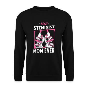 Best Steminist Mom Ever Scientist Empowering - Unisex Sweatshirt - black - Front - Alina (178cm) & Michal (187cm)