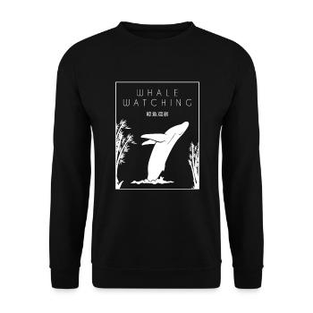 Whale Watching Chinese Hanzi Cetacea Cachalot - Unisex Sweatshirt - black - Front - Alina (178cm) & Michal (187cm)