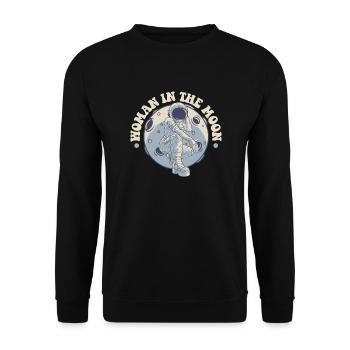 Femme dans la Lune Cosmonaute Vaisseau spatial Taikonaut - Sweat-shirt Unisexe - noir - Devant - Alina (178cm) & Michal (187cm)