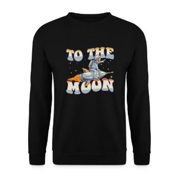 Vers la Lune Vaisseau spatial Taikonaut Cosmonaute - Sweat-shirt Unisexe - noir - Devant - Alina (178cm) & Michal (187cm)