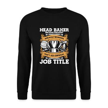 Chef boulanger parce que Miracle Worker n’est pas un titre de poste - Sweat-shirt Unisexe - noir - Devant - Alina (178cm) & Michal (187cm)