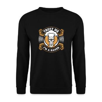 Trust Me I'm A Baker Hobby Baker Bakery - Unisex Sweatshirt - black - Front - Alina (178cm) & Michal (187cm)