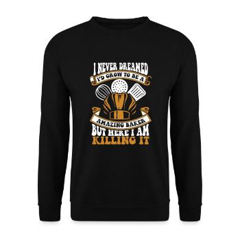 Je n’ai jamais rêvé de devenir chef pâtissier - Sweat-shirt Unisexe - noir - Devant - Alina (178cm) & Michal (187cm)