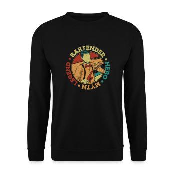 Bartender Hero Myth Legend Bartender Mixologist - Unisex Sweatshirt - black - Front - Alina (178cm) & Michal (187cm)