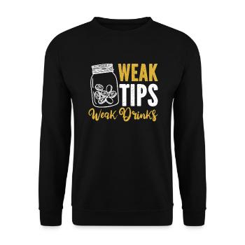 Conseils faibles Boissons faibles Barman Barman - Sweat-shirt Unisexe - noir - Devant - Alina (178cm) & Michal (187cm)