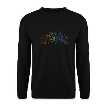 Basketball LGBT Rainbow Basketballer Basketball - Unisex Pullover - Schwarz - Vorne - Alina (178cm) & Michal (187cm)