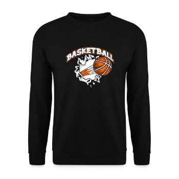 Basketballspieler Basketballer Basketballkorb - Unisex Pullover - Schwarz - Vorne - Alina (178cm) & Michal (187cm)