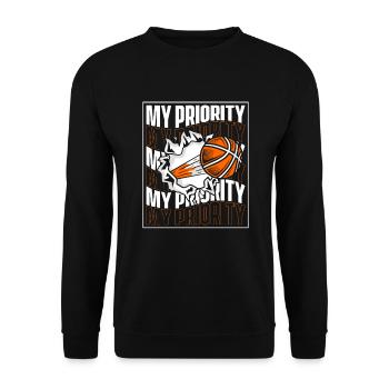 My Priority Basketballer Basketballkorb Basketball - Unisex Pullover - Schwarz - Vorne - Alina (178cm) & Michal (187cm)