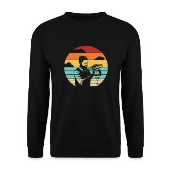 Barman Rétro Mixologue Barman Barmaid - Sweat-shirt Unisexe - noir - Devant - Alina (178cm) & Michal (187cm)