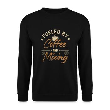 Fueled by Coffee and Mixing Bartender Mixologist - Unisex Pullover - Schwarz - Vorne - Alina (178cm) & Michal (187cm)