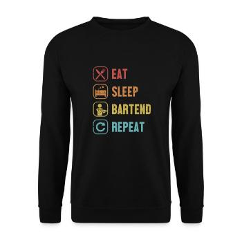 Eat Sleep Bartend Repeat Mixologist Barman - Sweat-shirt Unisexe - noir - Devant - Alina (178cm) & Michal (187cm)