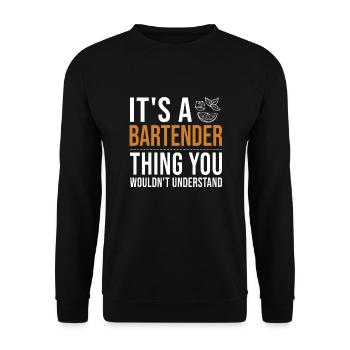 It's a Bartender Thing Barman Bartender Barmaid - Unisex Sweatshirt - black - Front - Alina (178cm) & Michal (187cm)