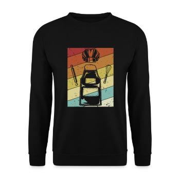 Retro Hobbybäcker Bäckerei Konditor Bäckermeister - Unisex Pullover - Schwarz - Vorne - Alina (178cm) & Michal (187cm)