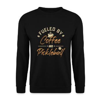 Alimenté par le café et le pickleball Pickleballfan - Sweat-shirt Unisexe - noir - Devant - Alina (178cm) & Michal (187cm)
