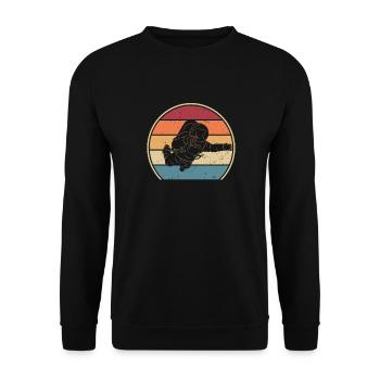Retro Spaceship Taikonaut Cosmonaut Spaceman - Unisex Sweatshirt - black - Front - Alina (178cm) & Michal (187cm)