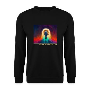 See You In Another Life Spaceship Taikonaut - Unisex Sweatshirt - black - Front - Alina (178cm) & Michal (187cm)