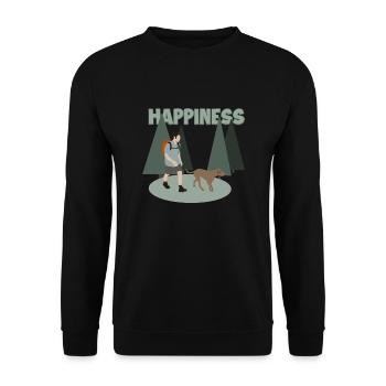 Happiness Hiking Trekking Bergwandern Wanderer - Unisex Pullover - Schwarz - Vorne - Alina (178cm) & Michal (187cm)