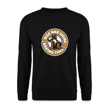 Rise And Shine Baking Time Hobby Bakery - Sweat-shirt Unisexe - noir - Devant - Alina (178cm) & Michal (187cm)