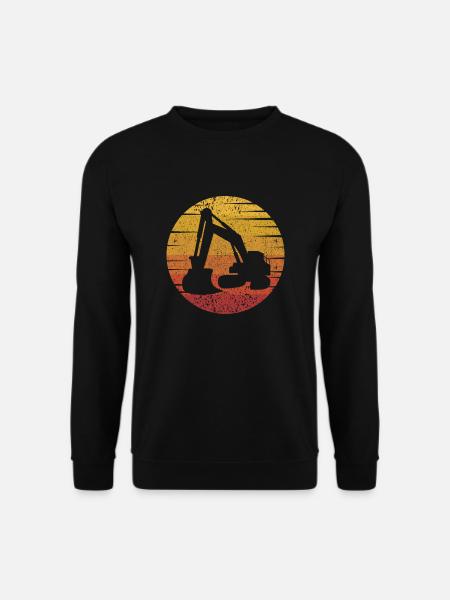 Retro Seilbagger Raupenbagger Excavator - Unisex Pullover - Schwarz