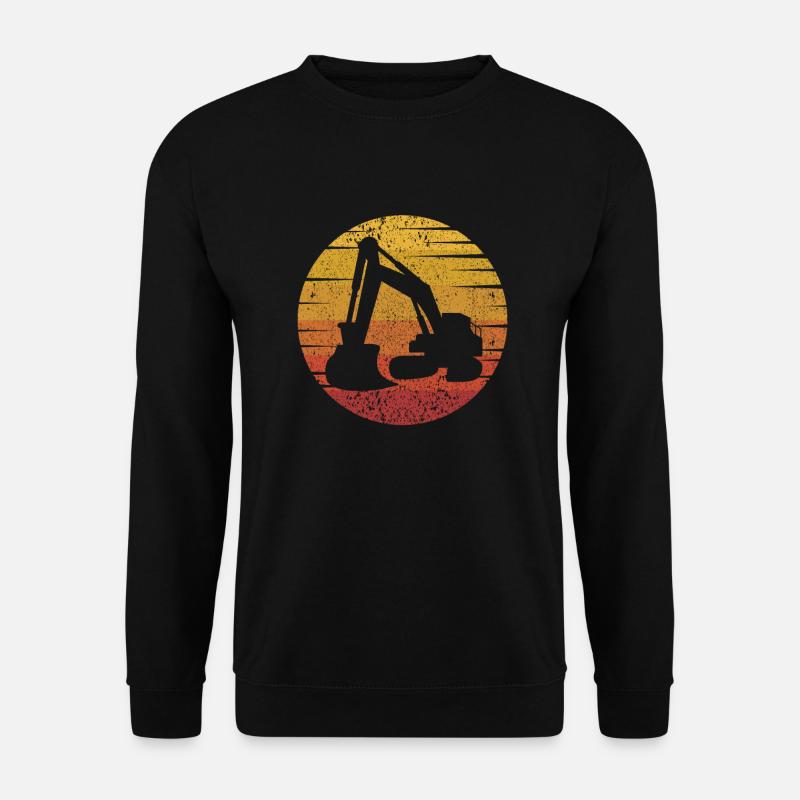 Retro Seilbagger Raupenbagger Excavator - Unisex Pullover - Schwarz
