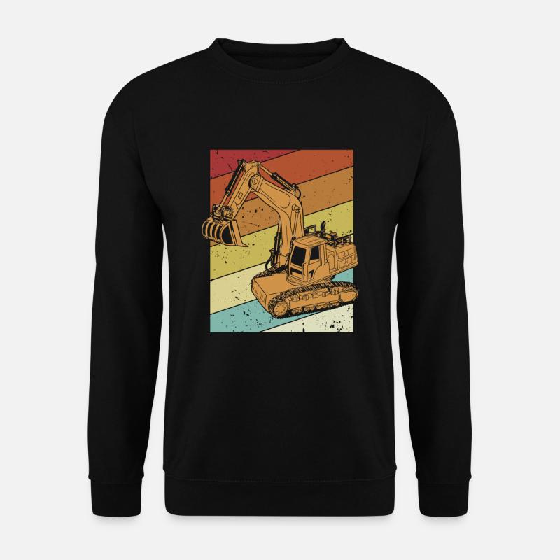 Retro Excavator Seilbagger Raupenbagger - Unisex Pullover - Schwarz