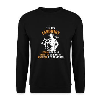 Landwirt König Meister Wächter Landwirtschaft - Unisex Pullover - Schwarz - Vorne - Alina (178cm) & Michal (187cm)