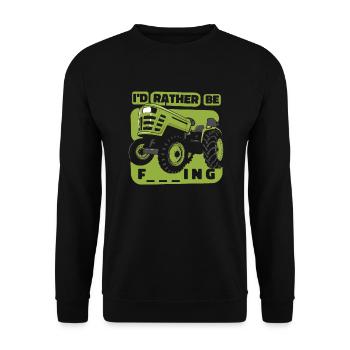 I'd rather be farming organic farmer farmer - Unisex Sweatshirt - black - Front - Alina (178cm) & Michal (187cm)