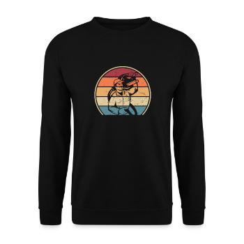 Retro Electronics Technician Electrical Engineer Electrician - Unisex Sweatshirt - black - Front - Alina (178cm) & Michal (187cm)