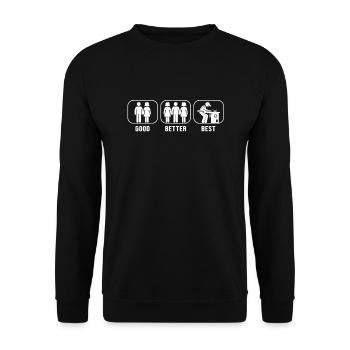 Good Better Best Carpenter Tischler - Unisex Pullover - Schwarz - Vorne - Alina (178cm) & Michal (187cm)