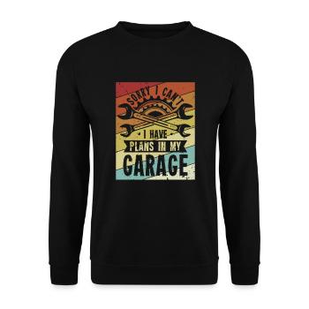 Je ne peux pas avoir de plans dans mon garage Meister Kfz - Sweat-shirt Unisexe - noir - Devant - Alina (178cm) & Michal (187cm)