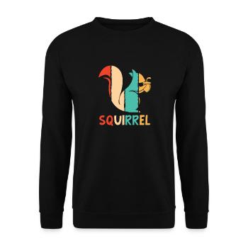 Retro Grey Squirrel Fox Squirrel - Unisex Sweatshirt - black - Front - Alina (178cm) & Michal (187cm)