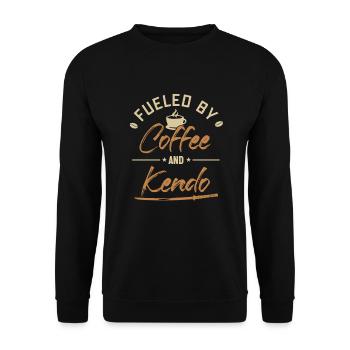 Fueled by Coffee and Kendo Kenjutsu Kata Katana - Unisex Sweatshirt - black - Front - Alina (178cm) & Michal (187cm)