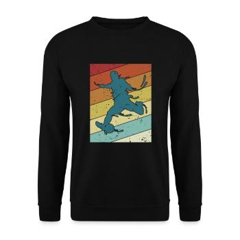 Retro Professional Soccer God Soccer Player - Unisex Sweatshirt - black - Front - Alina (178cm) & Michal (187cm)