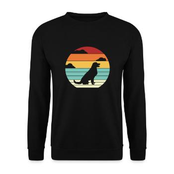 Retro Wauwau Rüde Vierbeiner Hundebesitzer Hund - Unisex Pullover - Schwarz - Vorne - Alina (178cm) & Michal (187cm)