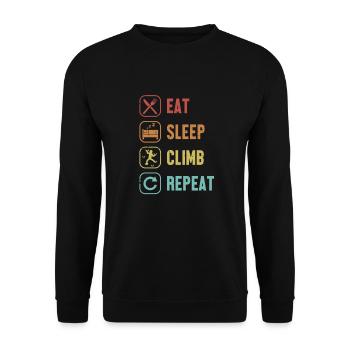 Eat Sleep Climb Repeat Bouldering Sport Climbing - Unisex Sweatshirt - black - Front - Alina (178cm) & Michal (187cm)