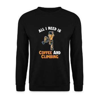 Coffee and Climbing Alpine Climbing Sport Climbing - Unisex Sweatshirt - black - Front - Alina (178cm) & Michal (187cm)