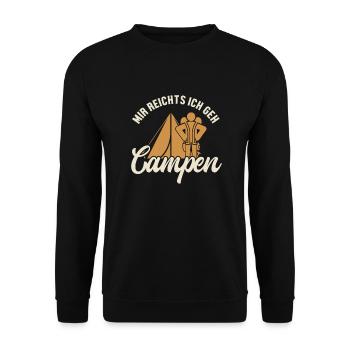 Mir reichts ich geh Campen Glamping Campingplatz - Unisex Pullover - Schwarz - Vorne - Alina (178cm) & Michal (187cm)