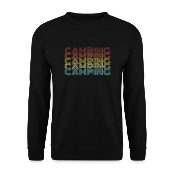 Camping Retro Text Tents Glamping Campsite - Unisex Sweatshirt - black - Front - Alina (178cm) & Michal (187cm)