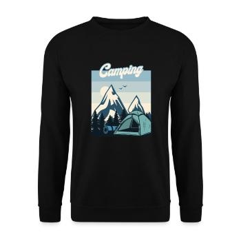 Camping Zelten Glamping Campingplatz Camper - Unisex Pullover - Schwarz - Vorne - Alina (178cm) & Michal (187cm)