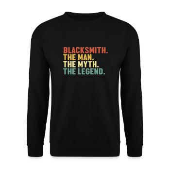 Blacksmith Man Myth Legend Forging Kunstschmied - Unisex Sweatshirt - black - Front - Alina (178cm) & Michal (187cm)