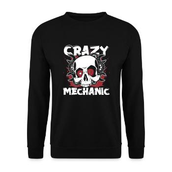 Crazy Mechanic Car Mechanic Mechatronics Technician Automotive - Unisex Sweatshirt - black - Front - Alina (178cm) & Michal (187cm)