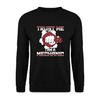 Croyez-moi, je suis mécanicien, mécatronicien, maître, automobile, - Sweat-shirt Unisexe - noir - Devant - Alina (178cm) & Michal (187cm)